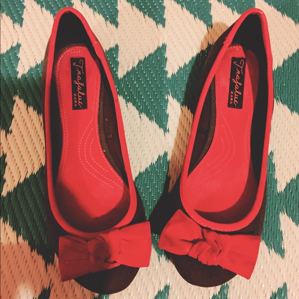 Zara bow flats